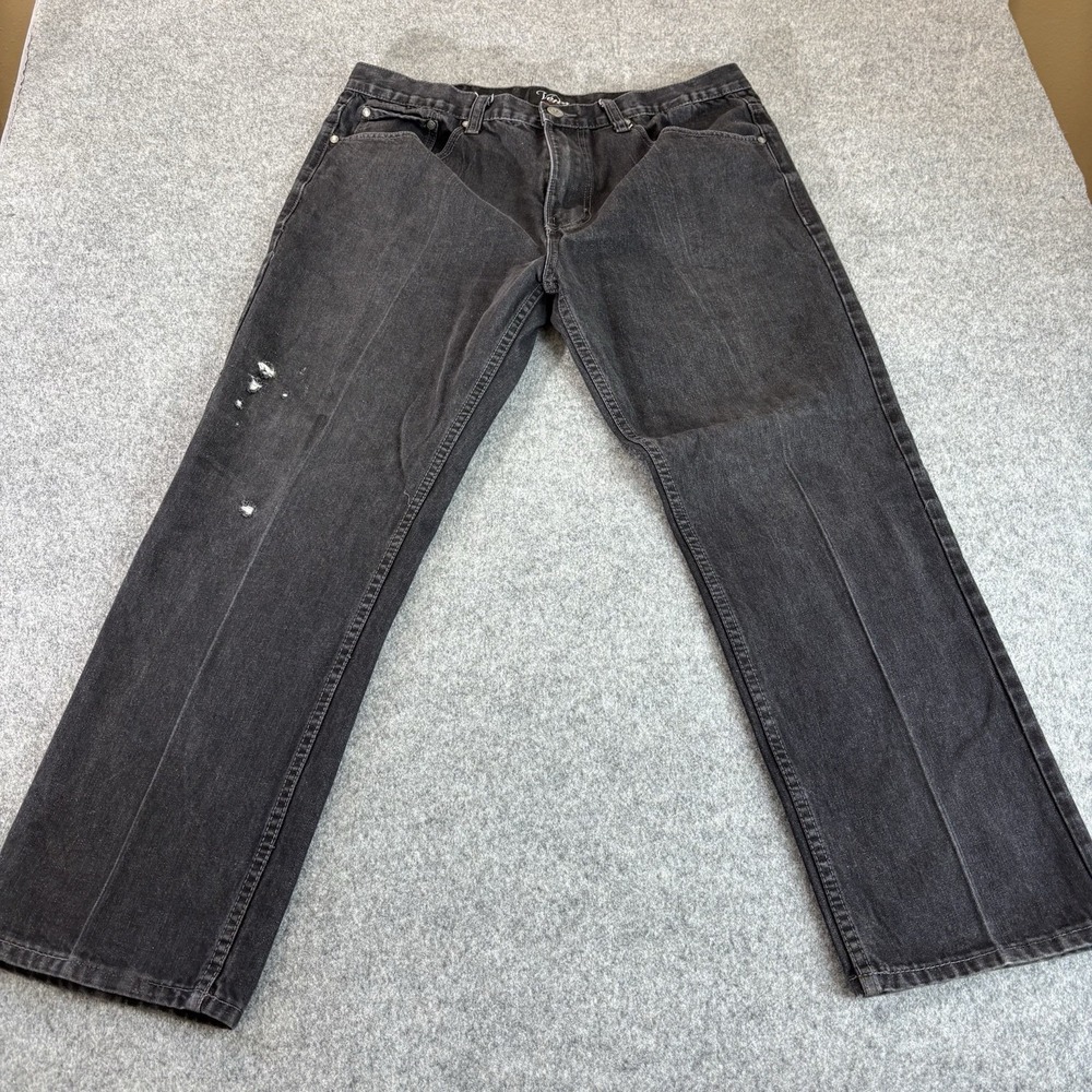 Veno Jeans‎ Men's 40x32 (fits 38x29) Straight Leg Black Distressed Baggy Denim